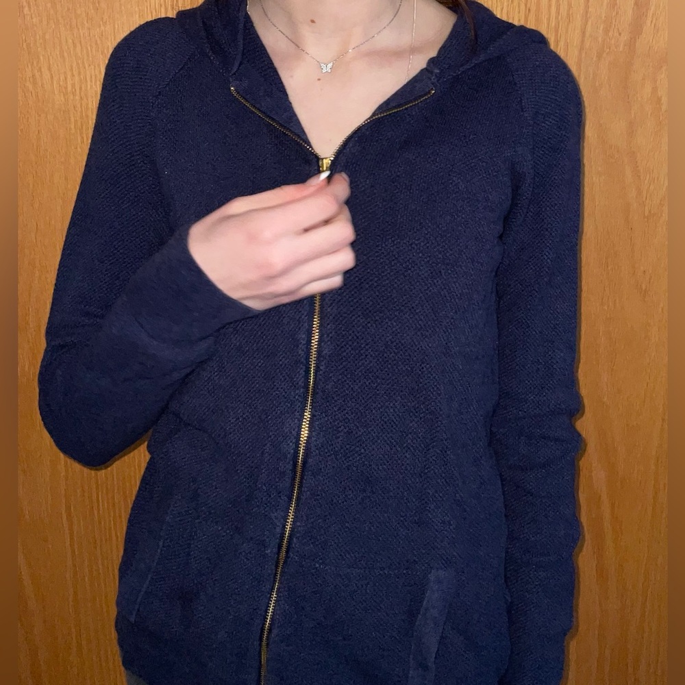 Lilly Pulitzer Navy Knit Zip Up Hoodie